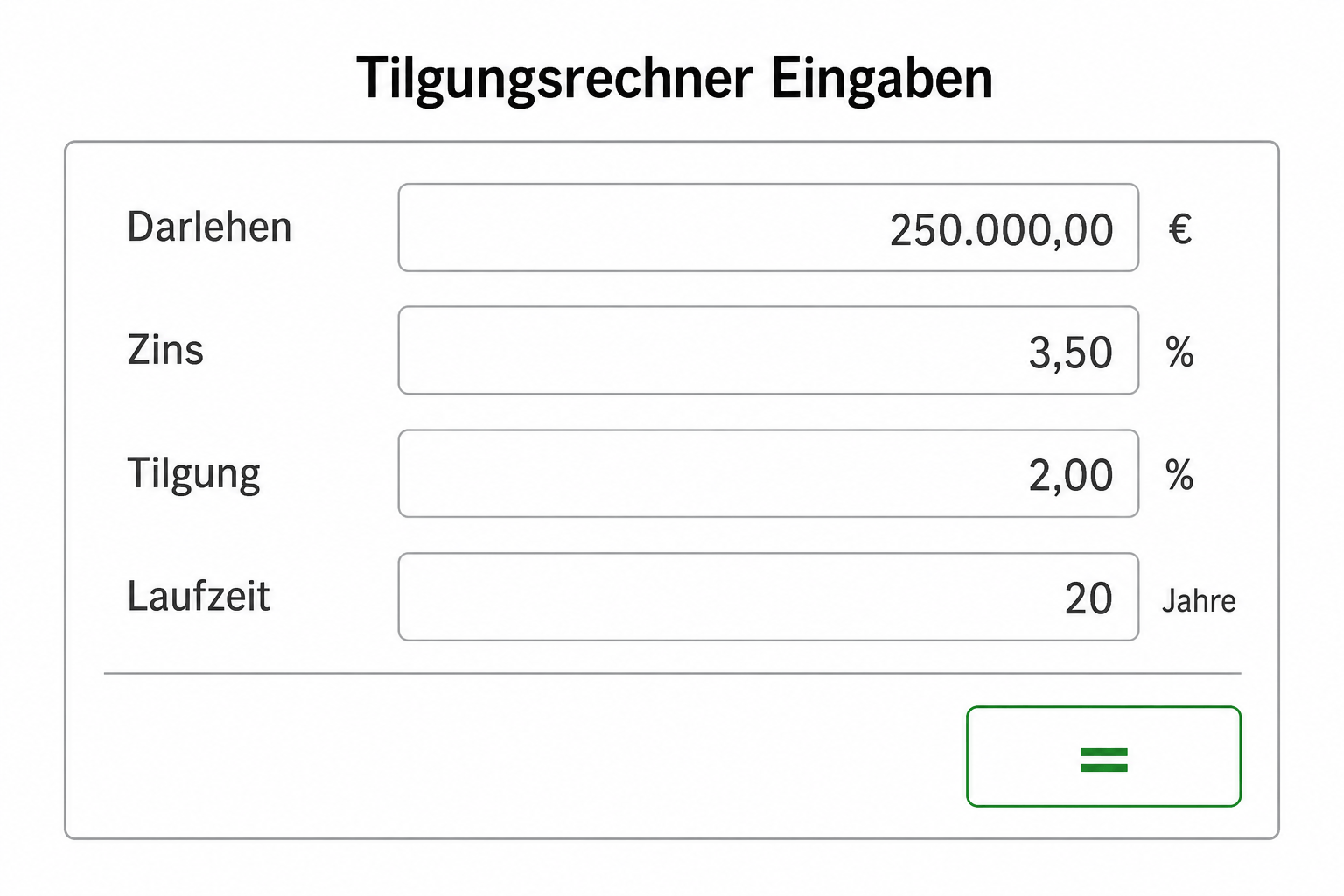 Tilgungsrechner: Rate, Restschuld & Laufzeit berechnen